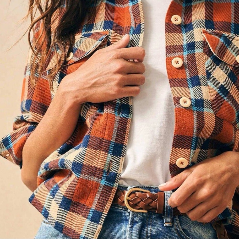 Faherty Surf Flannel Overshirt Multicolor Plaid Shirt